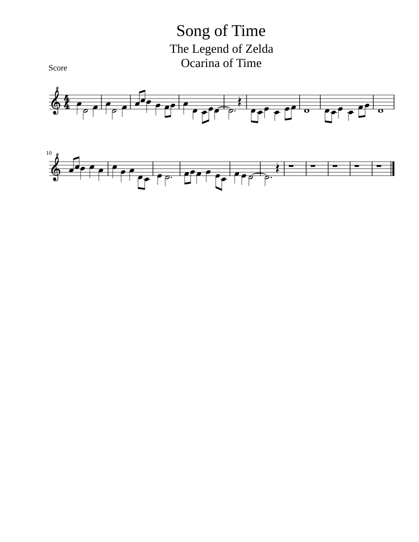 Song Of Time Tutorial Song of Time Ocarina Sheet music for Flute other (Solo) | Musescore.com