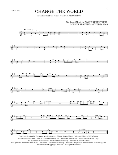 Change The World - Eric Clapton, Wynonna (Tenor Sax Solo)