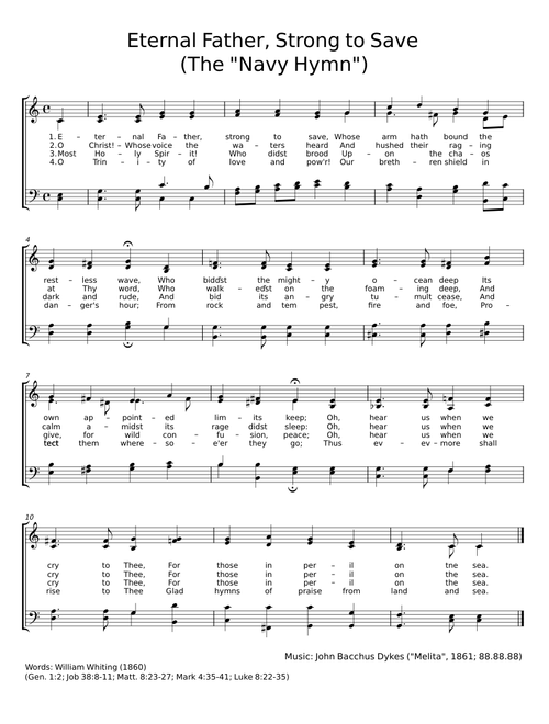 Eternal Father, Strong to Save - William Whiting