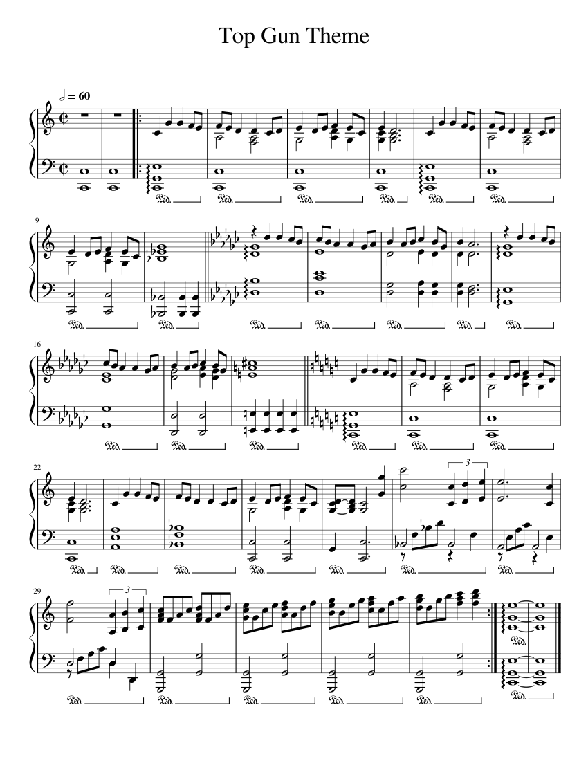 Top gun anthem Misc Soundtrack Sheet music for Piano (Solo)