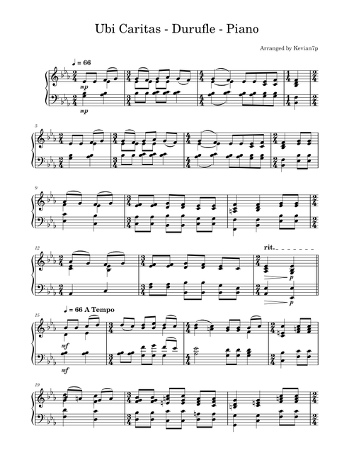 Ubi Caritas – Maurice Duruflé - Piano