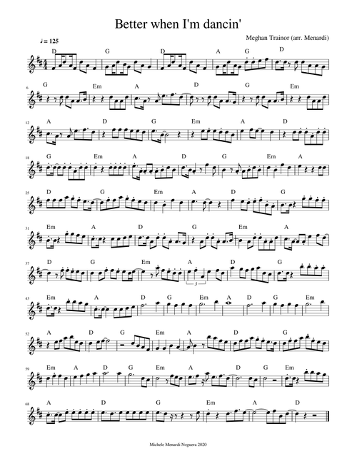 Better when I'm dancin' by Meghan Trainor - flute and guitar chords