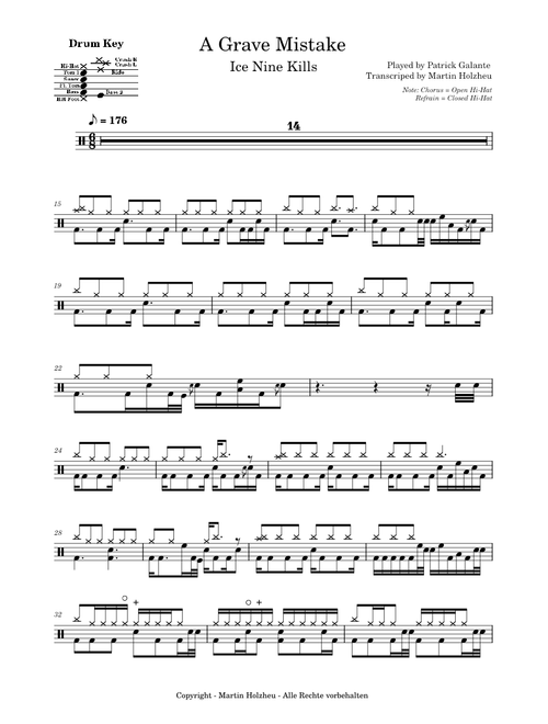 A Grave Mistake – Ice Nine Kills (Drum Tabs)