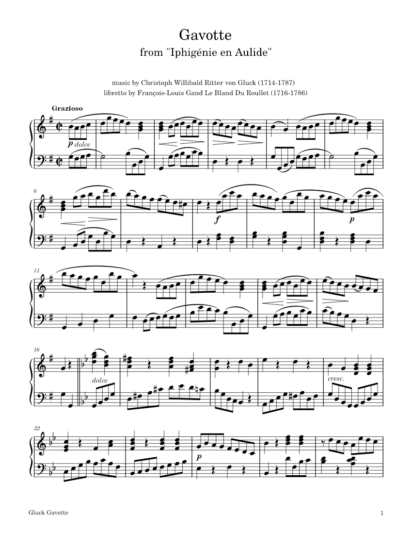 Iphigénie en Aulide, WQ 40 – Christoph Willibald Gluck Sheet Music