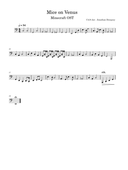 Mice on Venus – C418 C418 Mice on Venus - Arranged for Tuba