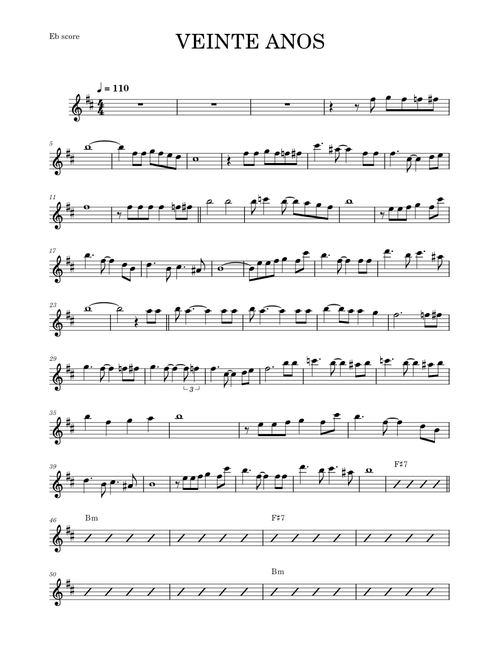 VEINTE ANOS (Alto Sax)