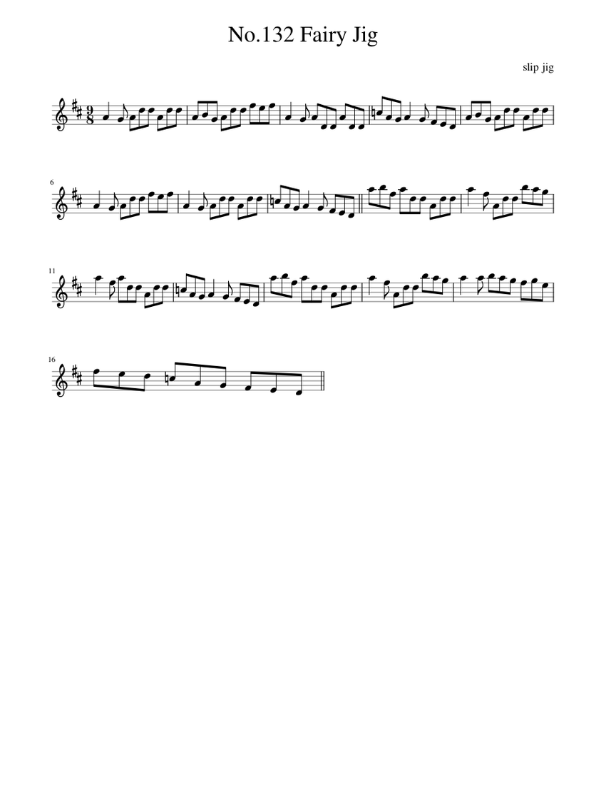 slip jig No.132 Fairy Jig Sheet music for Piano (Solo)