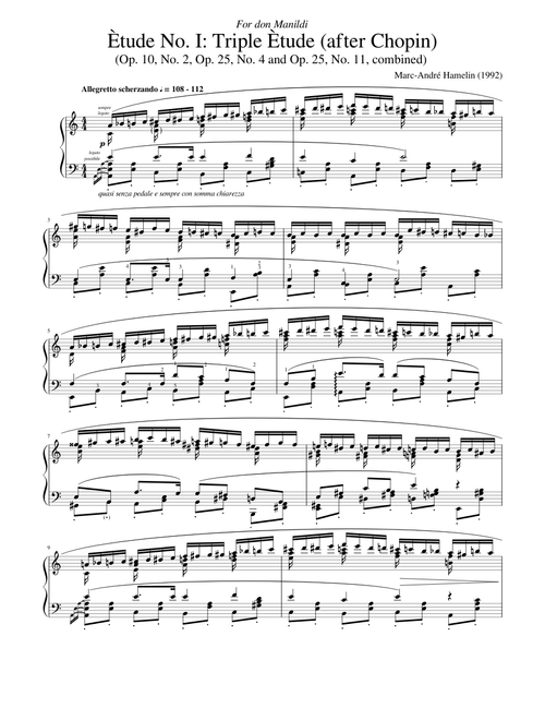 Marc André Hamelin - 12 Ètudes in all the minor keys sheet