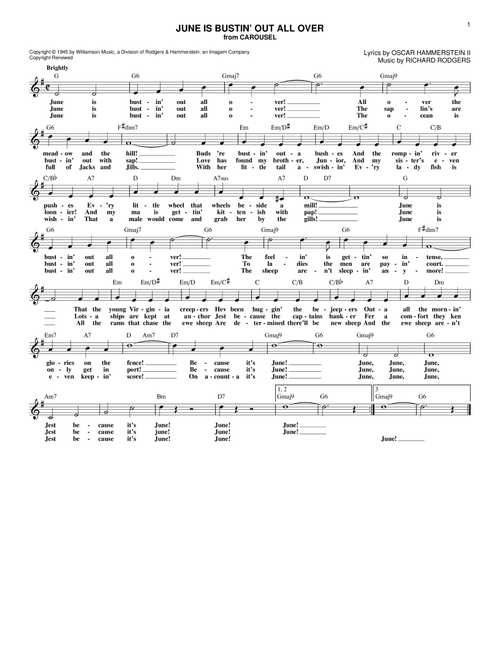June Is Bustin' Out All Over - Rodgers & Hammerstein (Lead Sheet - Fake Book)