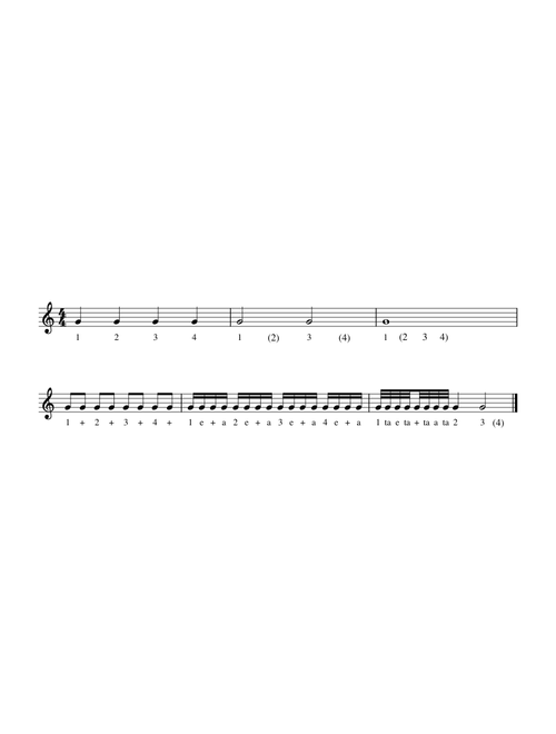 simple quadruple meter rhythm