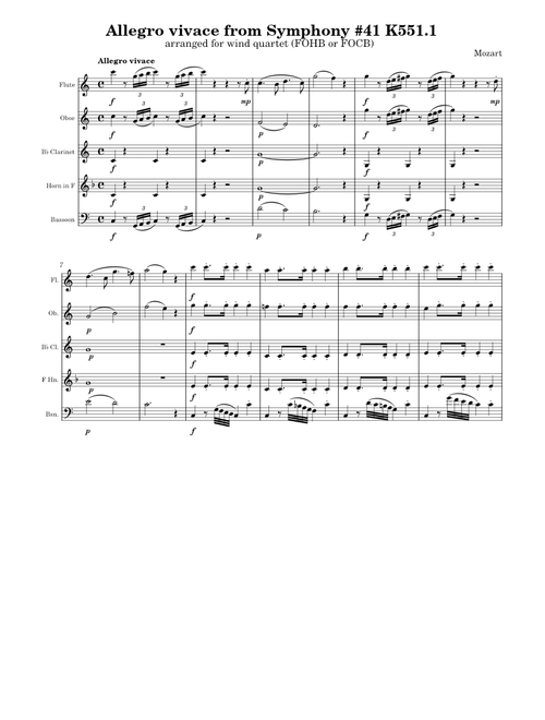 Allegro Vivace from Sym #41 K551.1 - Mozart