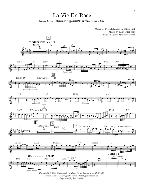 La Vie En Rose (Take Me To Your Heart Again) - Louis Armstrong (Trumpet Transcription)