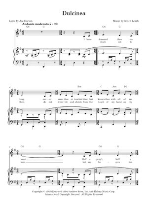 Man of La Mancha (I, Don Quixote) (Lead sheet with lyrics and