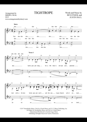 Free Tightrope by Benj Pasek and Justin Paul sheet music