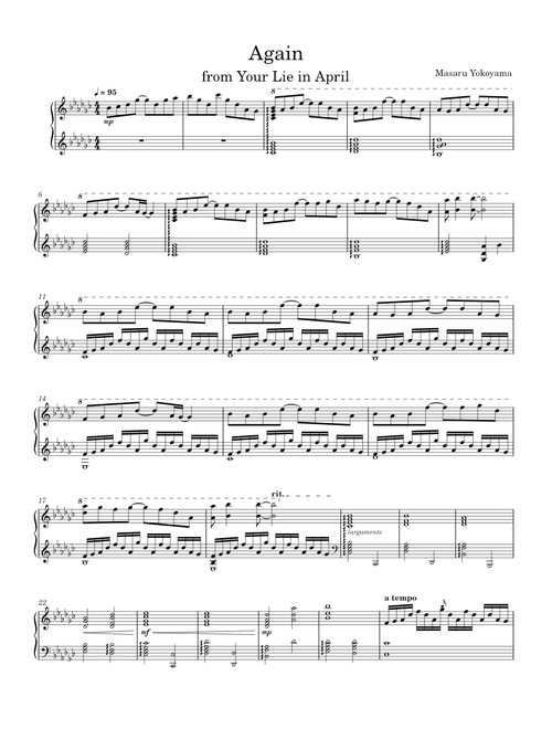 Again (Your Lie in April) – Masaru Yokoyama