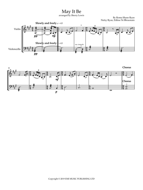 May It Be (Chantage Version) (Arr. Sherry Lewis) (Instrumental Duet)