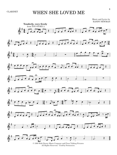 When She Loved Me (from Toy Story 2) - Sarah McLachlan (Clarinet Solo)