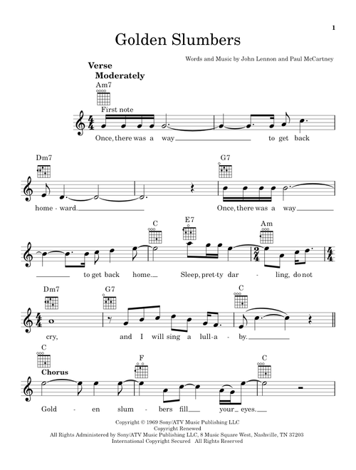 Golden Slumbers - The Beatles (Ukulele)