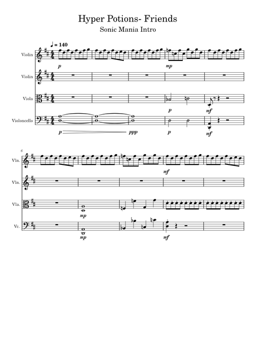 Hyper Potions- Friends (For String Quartet)