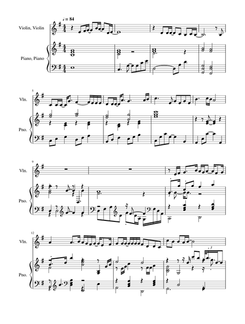Orange by 7!! (Your lie in April ED2) for piano & violin