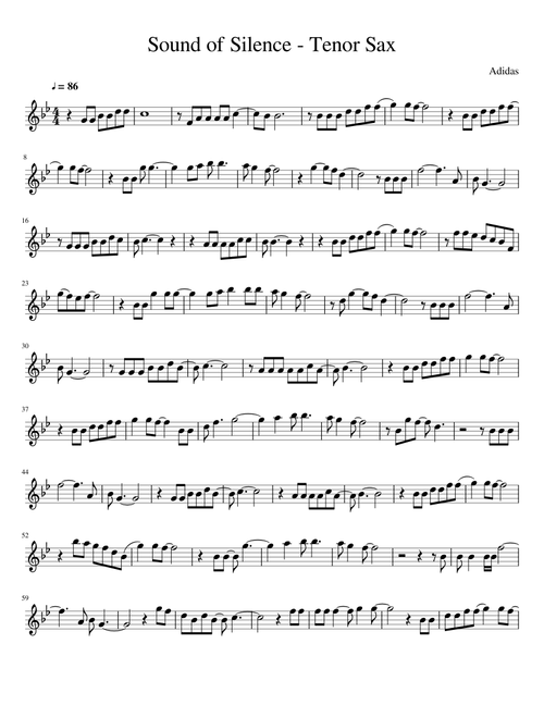 Sound of Silence - Tenor Sax