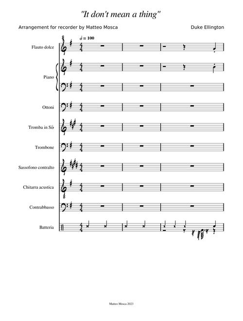 It Don't Mean A Thing (If It Ain't Got That Swing) – Duke Ellington