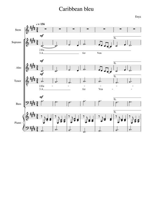 Caribbean_bleu Enya SATB