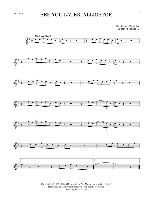 See You Later, Alligator - Bill Haley & His Comets (Alto Sax Solo)