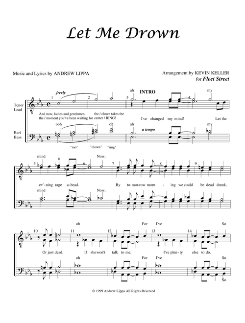 Let Me Drown (Arr. Kevin Keller) - Andrew Lippa (Choral, TTBB)