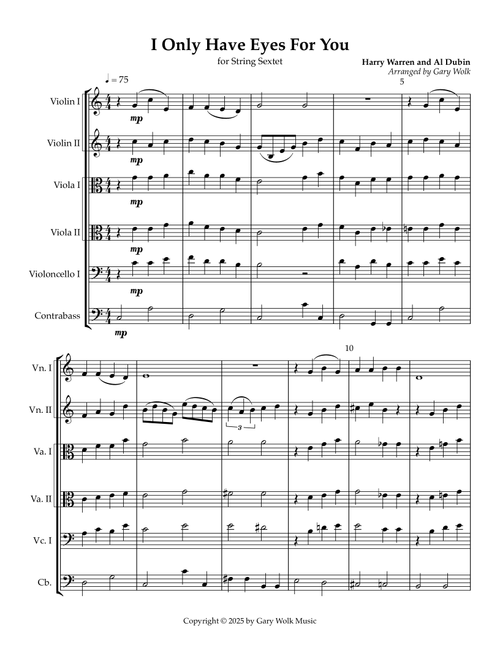 I Only Have Eyes For You (Arr. Gary Wolk) - Harry Warren, Andrea Martin, Al (dp) Dubin (String Ensemble)