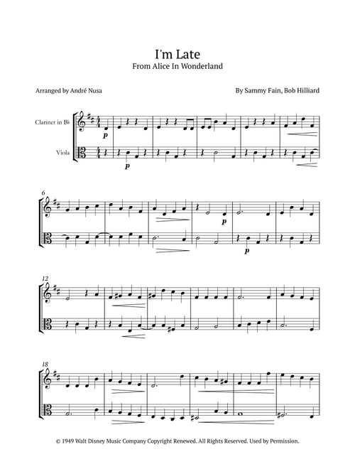 I'm Late (Arr. André Nusa) - Bob Hilliard, Sammy Fain (Instrumental Duet)
