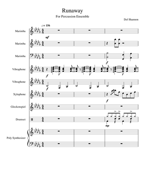 Runaway - Del Shannon (Percussion Ensemble) [WIP]