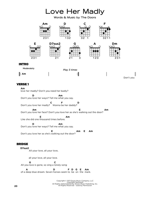 Love Her Madly - The Doors (Really Easy Guitar)
