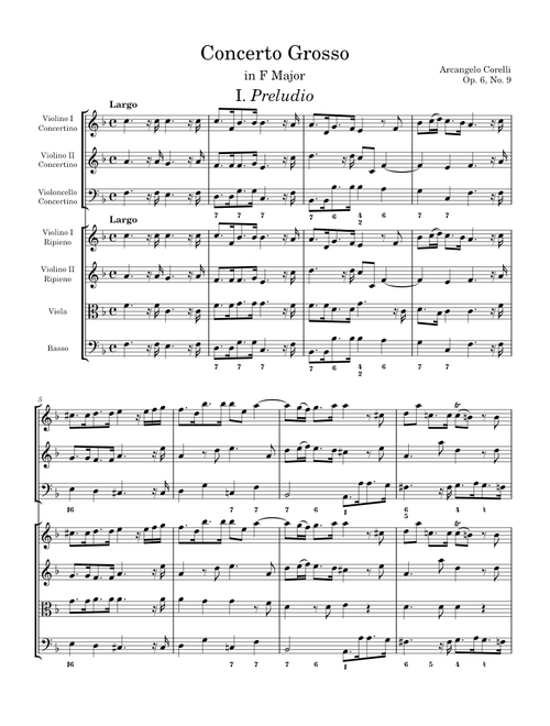 Concerto Grosso No. 9 in F Major - A. Corelli, Op. 6, No. 9