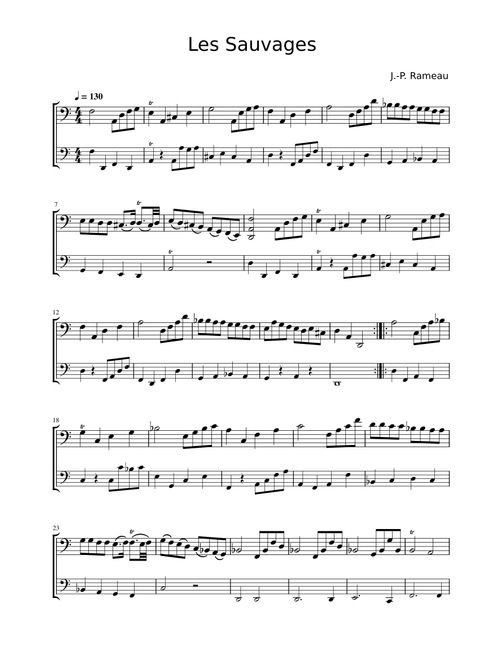 Les Sauvages – Jean-Philippe Rameau Les Sauvages –  Jean-Philippe Rameau Les Sauvages 2C