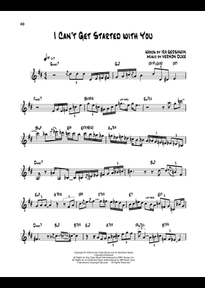 Play Official version of I Can't Get Started With You Sheet Music