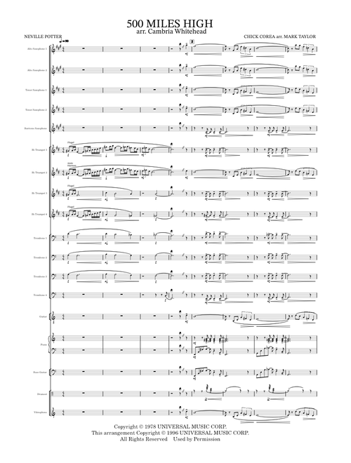 500 Miles High – Chick Corea 500 MILES HIGH by Chick Corea arr. Mark Taylor