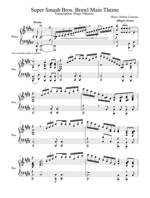Super Smash Bros. Brawl Main Theme (Piano Transcription)