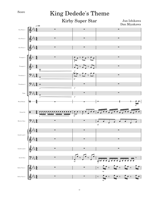 King Dedede's Theme (Kirby Super Star) - Transcribed Score