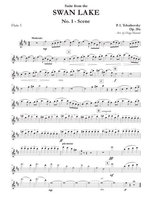 "Scene" from Swan Lake Suite for Flute Quartet (Arr. Diego Marani) - P. I. Tchaikovsky (Woodwind Ensemble)