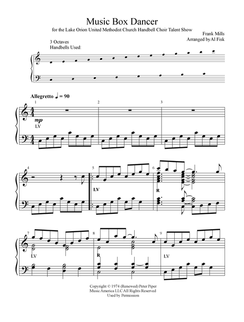 Music Box Dancer (Arr. Al Fisk) - Frank Mills (Handbell)