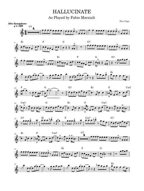 Hallucinate – Dua Lipa (ALTO SAX RMX)