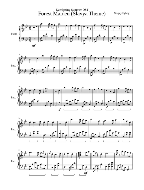 Everlasting Summer OST — Forest Maiden (Slavya Theme)