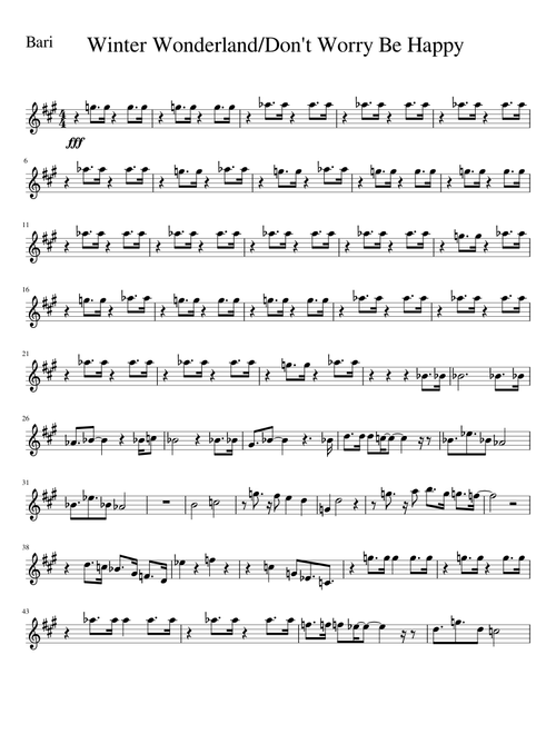 Winter Wonderland/Don't Worry Be Happy by Pentatonix for Bari Sax