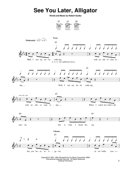 See You Later, Alligator - Bill Haley & His Comets (Easy Guitar)