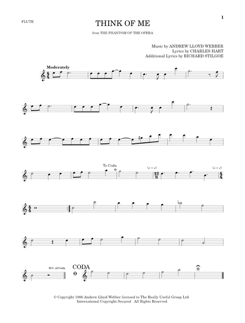 Think Of Me (from The Phantom Of The Opera) - Andrew Lloyd Webber, Charles Hart, Richard Stilgoe (Flute Solo)