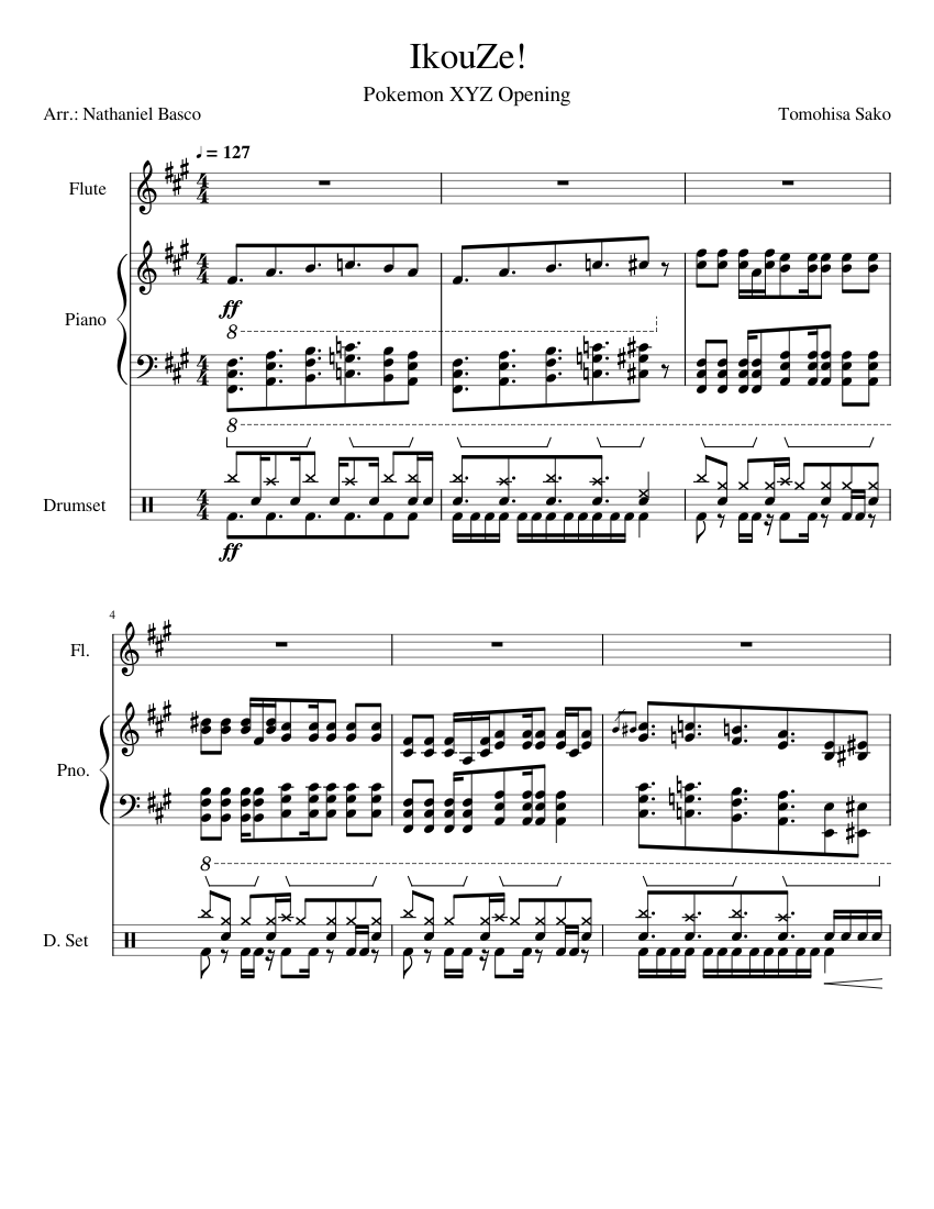 IkouZe! (Ext. Ver.) - Pokemon XYZ: Opening 3 (Sub) for Piano