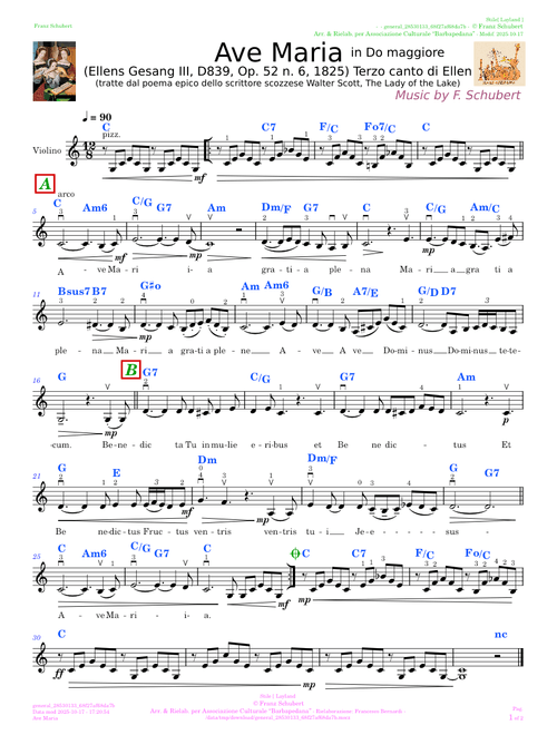Ave Maria (C) - Franz Schubert - (Lead Sheet)