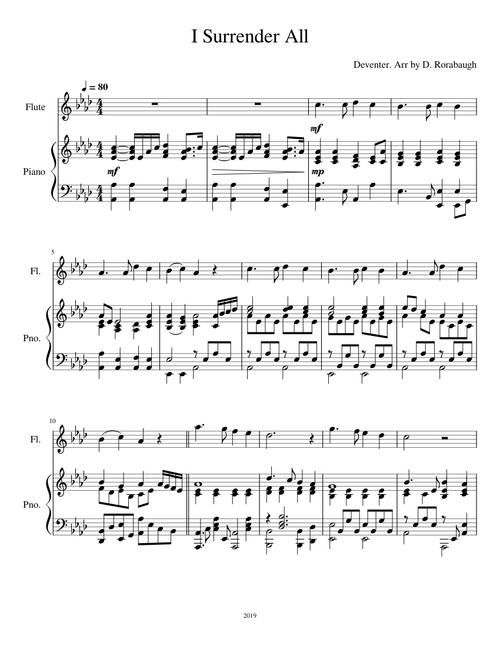 I surrender all – Winfield S. Weeden . Flute solo