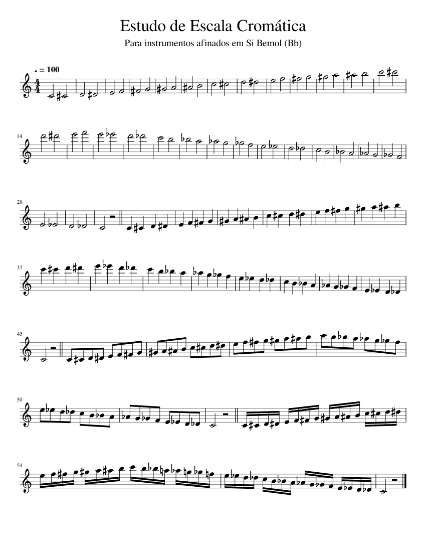 Escala Cromática Sax Tenor Sheet music for Saxophone tenor (Solo